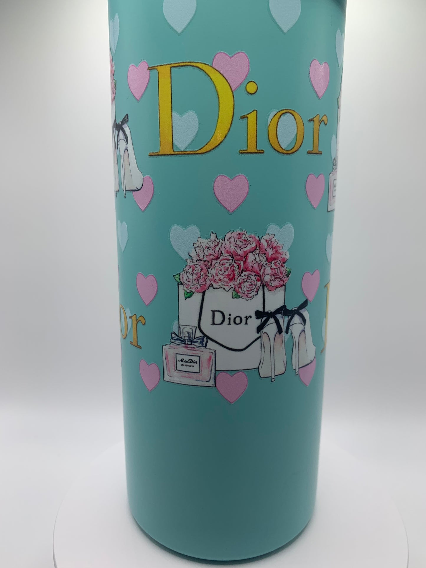 Teal Heart "D" Insulated Sports Tumbler