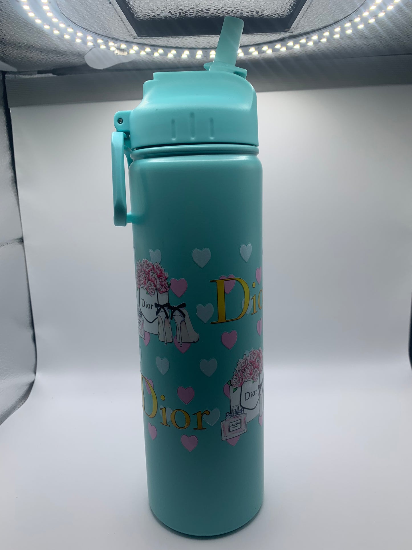 Teal Heart "D" Insulated Sports Tumbler